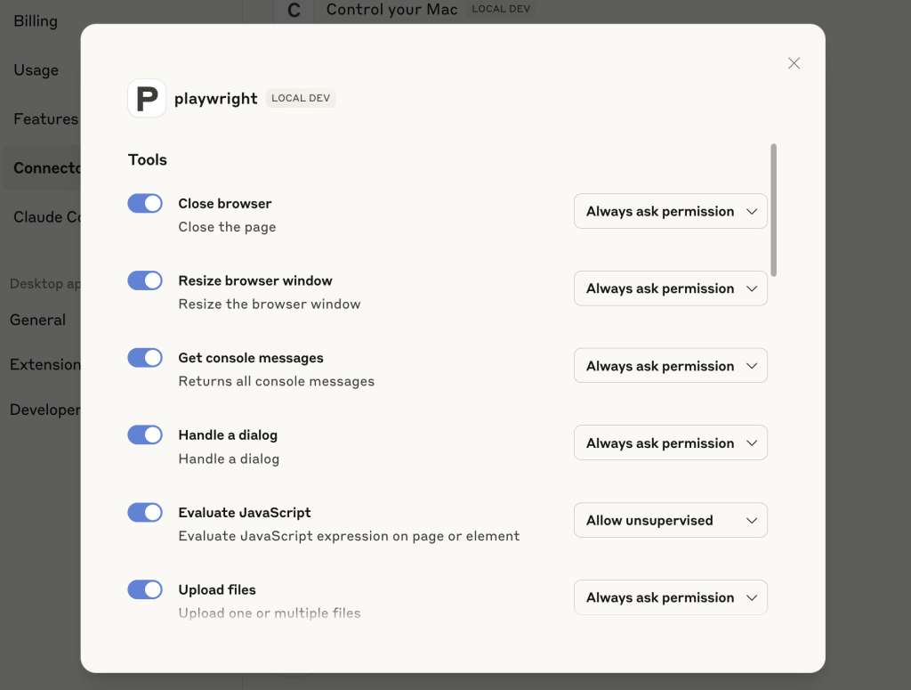 playwright claude local dev